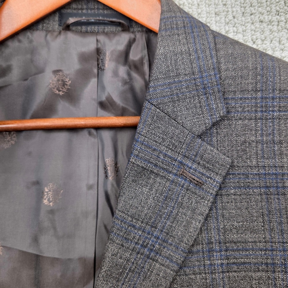 Lauren Ralph Lauren Mens 42S Blazer Brown Blue Plaid Two Button Sport Coat 42 S - Picture 3 of 9